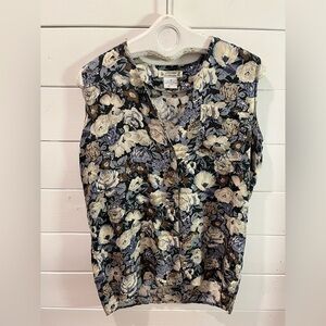 VERO MODA • Vintage Floral Silk Sleeveless Top • Size M